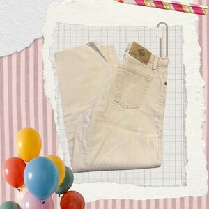 High-Rise Women's Cream Straight Jeans